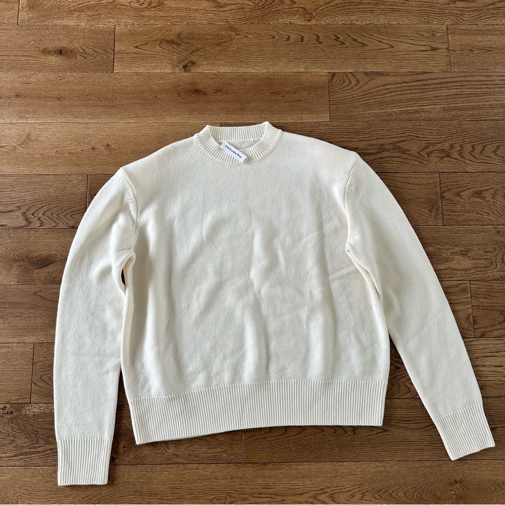 New The Frankie Shop RAFAELA PADDED KNIT SWEATER WOOL CASHMERE IVORY S - Picture 6 of 15